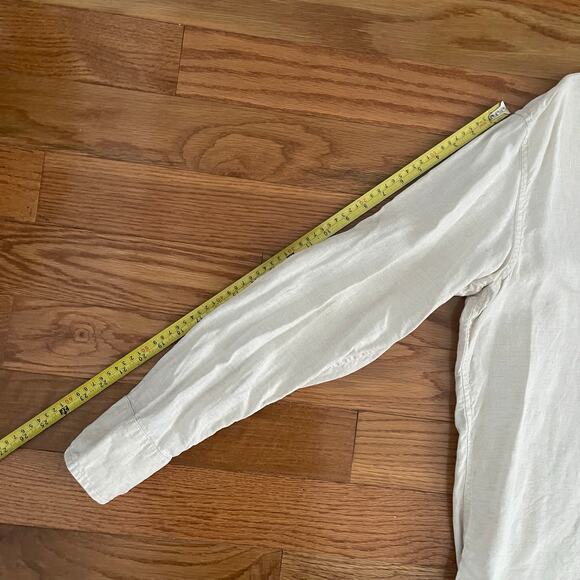 Banana Republic Factory Linen Embroidered Tunic Top Womens Medium Natural Boho - Picture 10 of 10